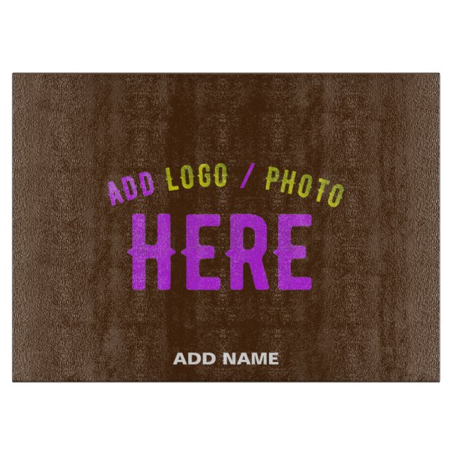 STYLISH MODERN CUSTOMIZABLE BROWN VERIFIED BRANDED CUTTING BOARD (Front)