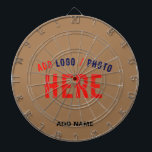 STYLISH MODERN CUSTOMIZABLE BROWN VERIFIED BRANDED DARTBOARD<br><div class="desc">THIS IS A DESIGN FITTING FOR EVERYONE.YOU CAN CHANGE, RESIZE OR ADD LOGO, PHOTO, TEXT AND COLOURS THE WAY YOU LIKE.THANK YOU.</div>
