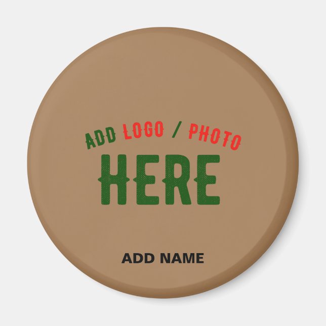 STYLISH MODERN CUSTOMIZABLE BROWN VERIFIED BRANDED MAGNET (Front)