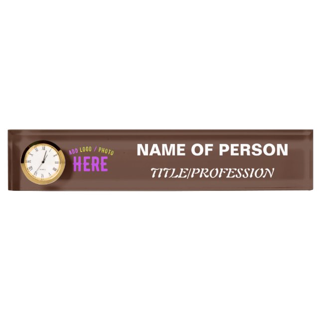 STYLISH MODERN CUSTOMIZABLE BROWN VERIFIED BRANDED NAMEPLATE (Front)