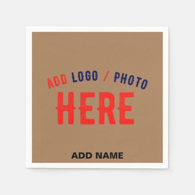 STYLISH MODERN CUSTOMIZABLE BROWN VERIFIED BRANDED NAPKIN (Front)