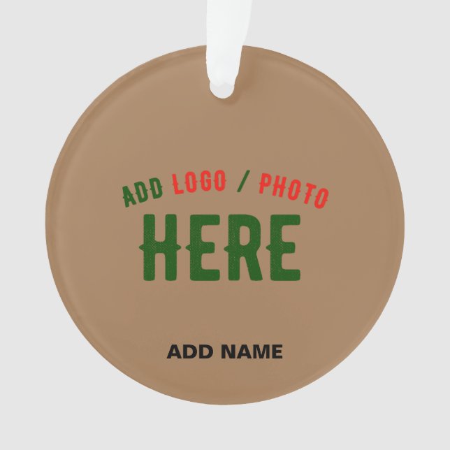 STYLISH MODERN CUSTOMIZABLE BROWN VERIFIED BRANDED ORNAMENT (Front)