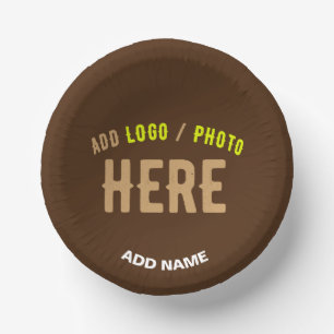 STYLISH MODERN CUSTOMIZABLE BROWN VERIFIED BRANDED PAPER PLATE