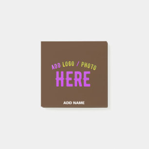 STYLISH MODERN CUSTOMIZABLE BROWN VERIFIED BRANDED POST-IT NOTES