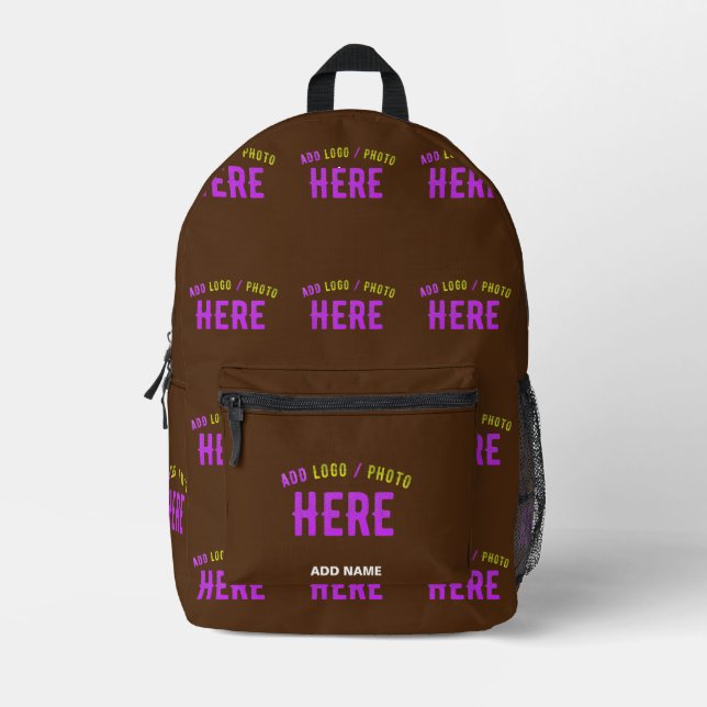 STYLISH MODERN CUSTOMIZABLE BROWN VERIFIED BRANDED PRINTED BACKPACK (Front)
