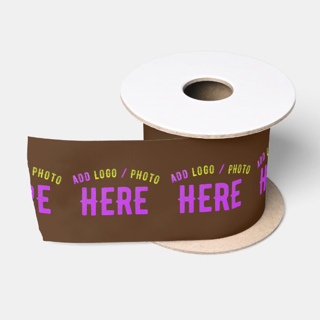STYLISH MODERN CUSTOMIZABLE BROWN VERIFIED BRANDED SATIN RIBBON (Spool)