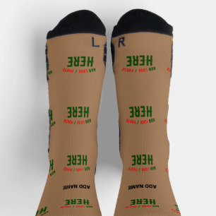 STYLISH MODERN CUSTOMIZABLE BROWN VERIFIED BRANDED SOCKS