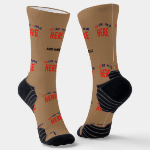 STYLISH MODERN CUSTOMIZABLE BROWN VERIFIED BRANDED SOCKS