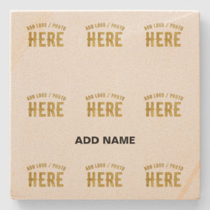 STYLISH MODERN CUSTOMIZABLE BROWN VERIFIED BRANDED STONE COASTER