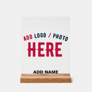 STYLISH MODERN CUSTOMIZABLE CLEAR VERIFIED BRANDED ACRYLIC SIGN