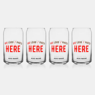 STYLISH MODERN CUSTOMIZABLE CLEAR VERIFIED BRANDED CAN GLASS