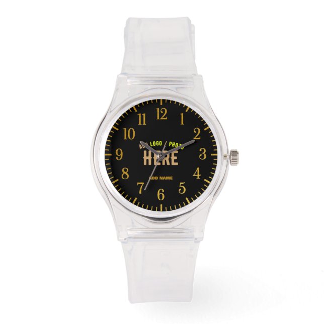 STYLISH MODERN CUSTOMIZABLE CLEAR VERIFIED BRANDED WATCH (Front)