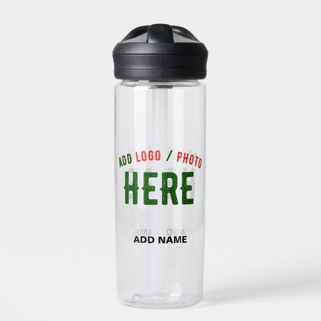 STYLISH MODERN CUSTOMIZABLE CLEAR VERIFIED BRANDED WATER BOTTLE (Front)