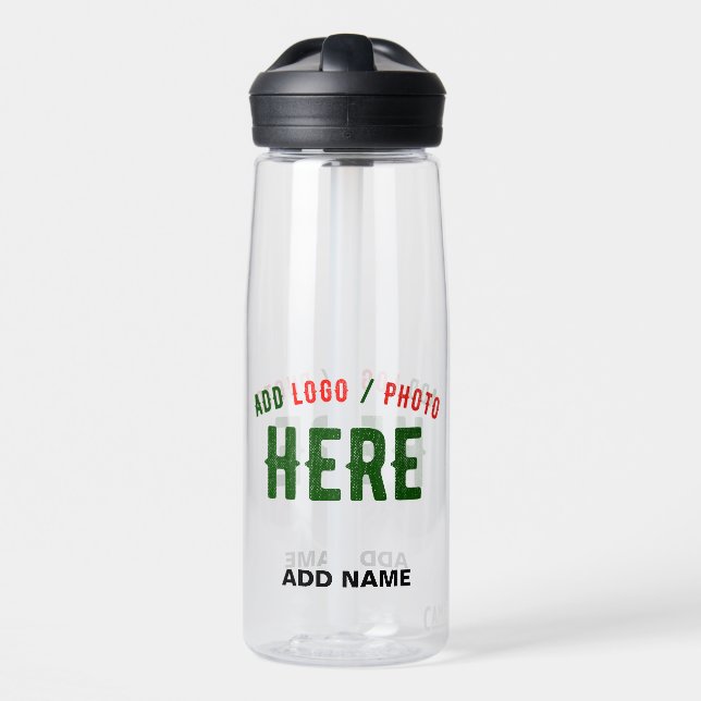 STYLISH MODERN CUSTOMIZABLE CLEAR VERIFIED BRANDED WATER BOTTLE (Front)