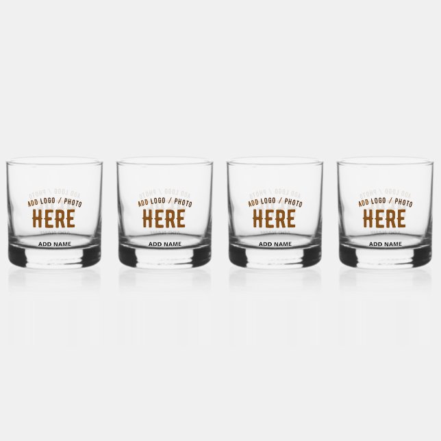STYLISH MODERN CUSTOMIZABLE CLEAR VERIFIED BRANDED WHISKEY GLASS (Front)