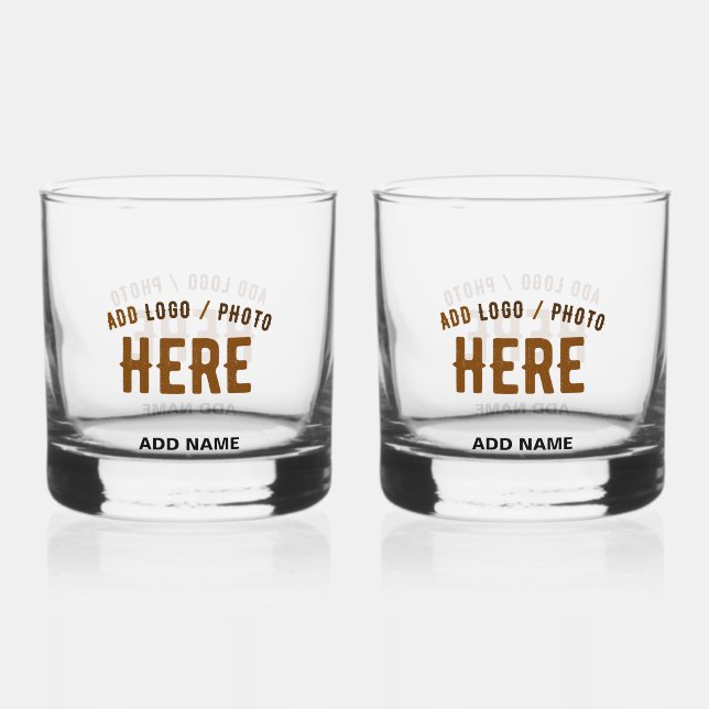 STYLISH MODERN CUSTOMIZABLE CLEAR VERIFIED BRANDED WHISKEY GLASS (Front)