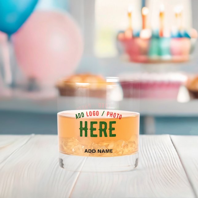 STYLISH MODERN CUSTOMIZABLE CLEAR VERIFIED BRANDED WHISKEY GLASS (Insitu (Baby Shower))