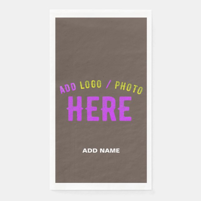 STYLISH MODERN CUSTOMIZABLE COFFEE VERIFIED BRAND NAPKIN (Front)