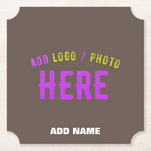 STYLISH MODERN CUSTOMIZABLE COFFEE VERIFIED BRAND PAPER COASTER