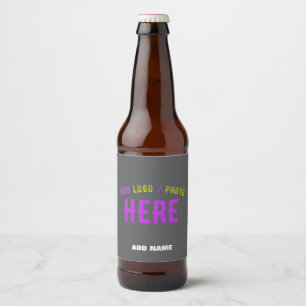STYLISH MODERN CUSTOMIZABLE GREY VERIFIED BRANDED BEER BOTTLE LABEL