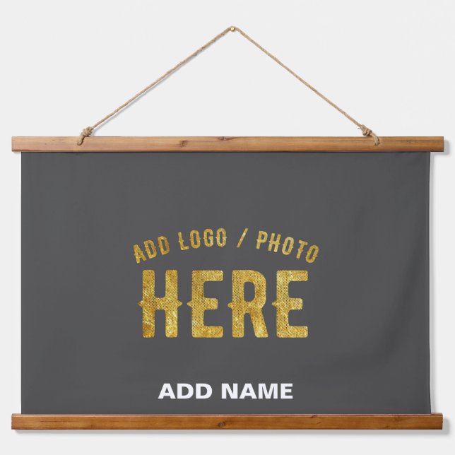 STYLISH MODERN CUSTOMIZABLE GREY VERIFIED BRANDED HANGING TAPESTRY (Front)