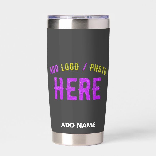 STYLISH MODERN CUSTOMIZABLE GREY VERIFIED BRANDED INSULATED TUMBLER (Front)