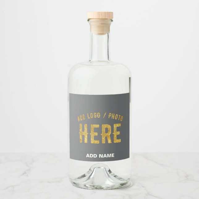 STYLISH MODERN CUSTOMIZABLE GREY VERIFIED BRANDED LIQUOR BOTTLE LABEL (Front)