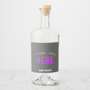 STYLISH MODERN CUSTOMIZABLE GREY VERIFIED BRANDED LIQUOR BOTTLE LABEL