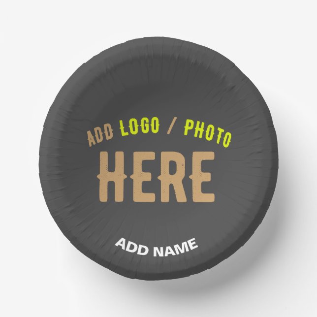 STYLISH MODERN CUSTOMIZABLE GREY VERIFIED BRANDED PAPER PLATE (Front)