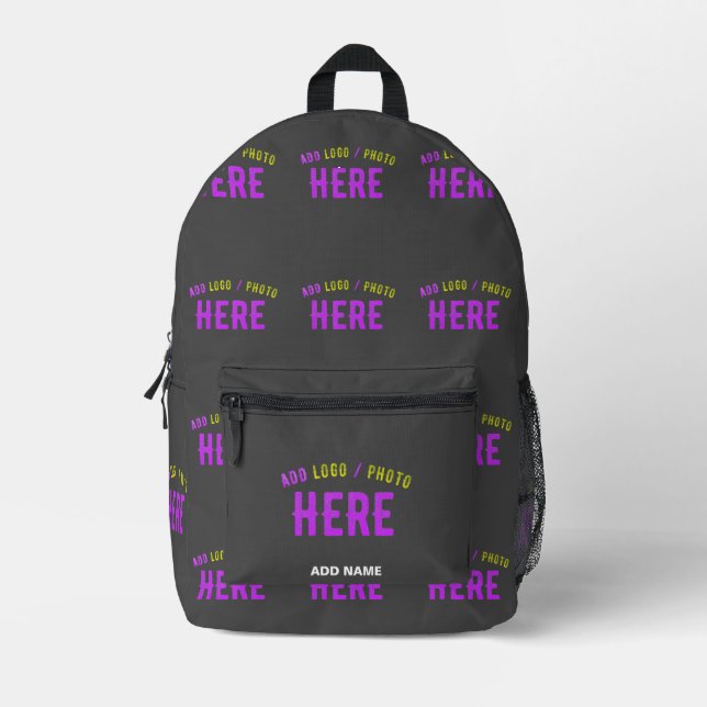 STYLISH MODERN CUSTOMIZABLE GREY VERIFIED BRANDED PRINTED BACKPACK (Front)