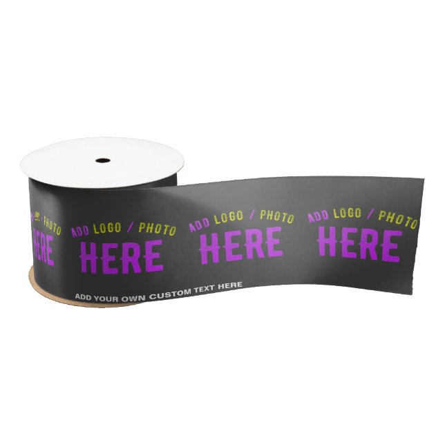 STYLISH MODERN CUSTOMIZABLE GREY VERIFIED BRANDED SATIN RIBBON (Spool)
