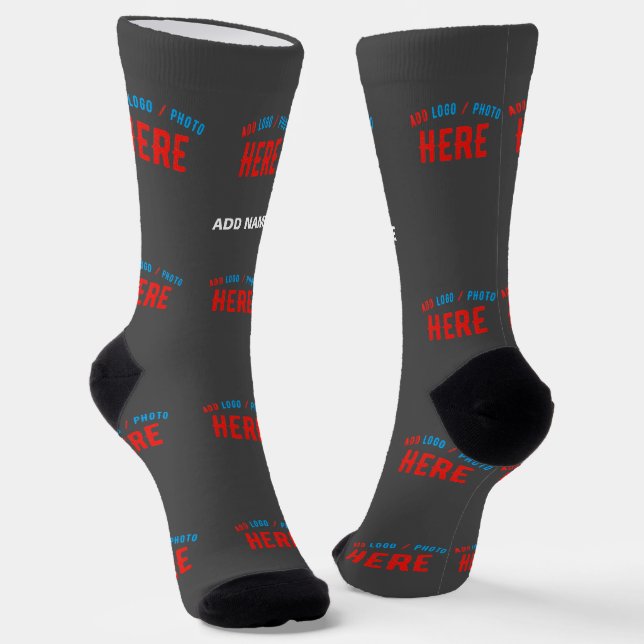 STYLISH MODERN CUSTOMIZABLE GREY VERIFIED BRANDED SOCKS (Angled)