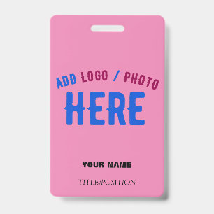 STYLISH MODERN CUSTOMIZABLE HOT PINK BRAND LANYARD ID BADGE