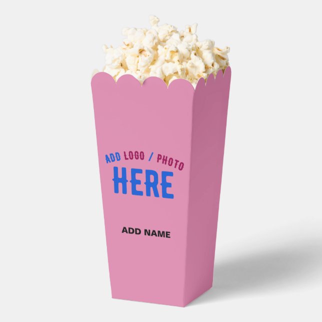 STYLISH MODERN CUSTOMIZABLE HOT PINK BRAND POPCORN FAVOUR BOX (Popped)
