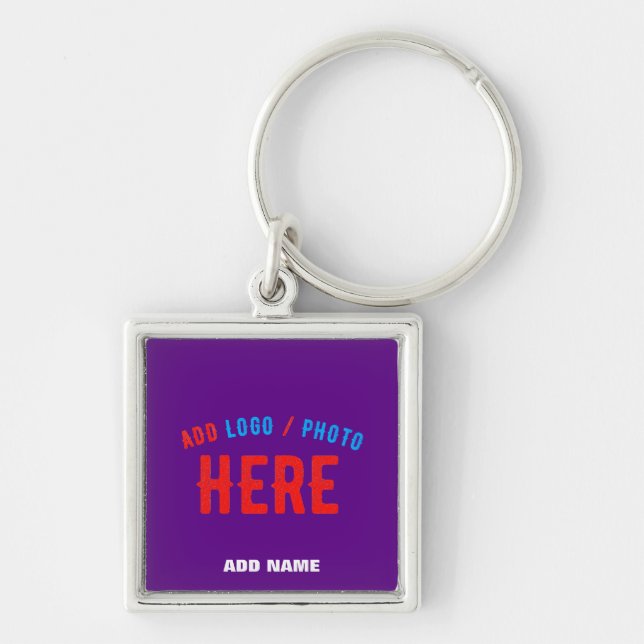 STYLISH MODERN CUSTOMIZABLE INDIGO VERIFIED BRAND KEY RING (Front)