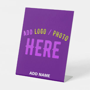 STYLISH MODERN CUSTOMIZABLE INDIGO VERIFIED BRAND PEDESTAL SIGN