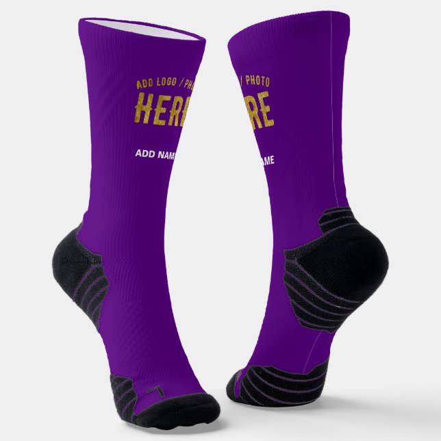 STYLISH MODERN CUSTOMIZABLE INDIGO VERIFIED BRAND SOCKS (Angled)