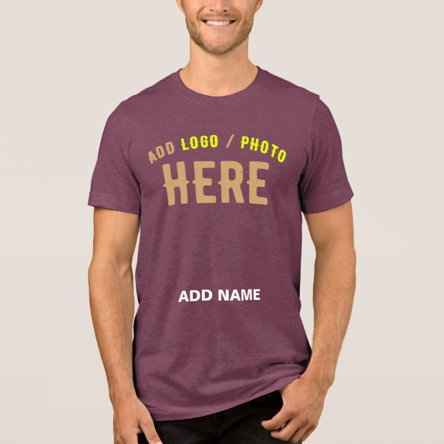 STYLISH MODERN CUSTOMIZABLE MAROON VERIFIED BRAND Tri-Blend SHIRT (Front)
