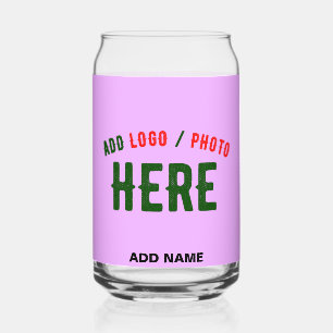 STYLISH MODERN CUSTOMIZABLE MAUVE VERIFIED BRANDED CAN GLASS