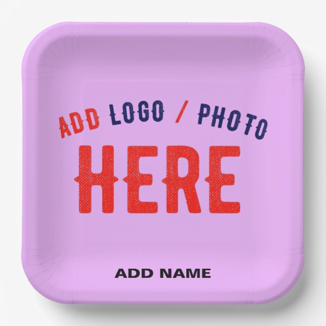 STYLISH MODERN CUSTOMIZABLE MAUVE VERIFIED BRANDED PAPER PLATE (Front)