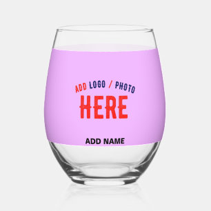 STYLISH MODERN CUSTOMIZABLE MAUVE VERIFIED BRANDED STEMLESS WINE GLASS