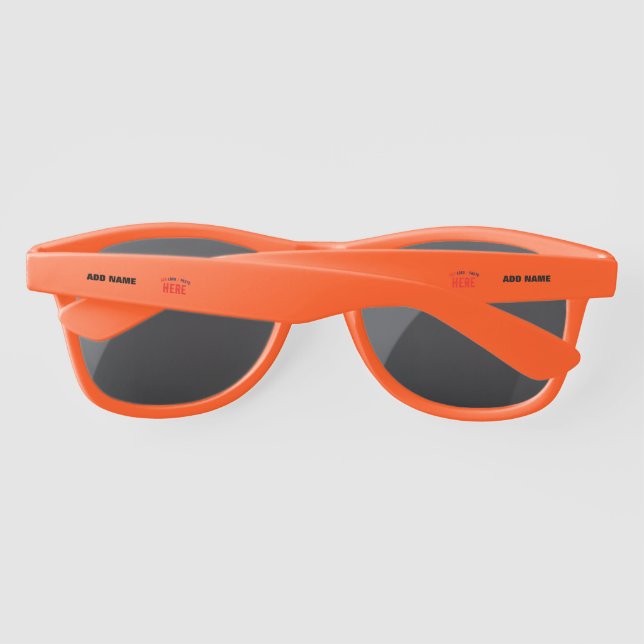 STYLISH MODERN CUSTOMIZABLE ORANGE VERIFIED BRAND SUNGLASSES (Back)