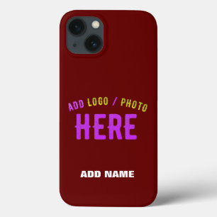 STYLISH MODERN CUSTOMIZABLE OXBLOOD VERIFIED BRAND iPhone 13 CASE