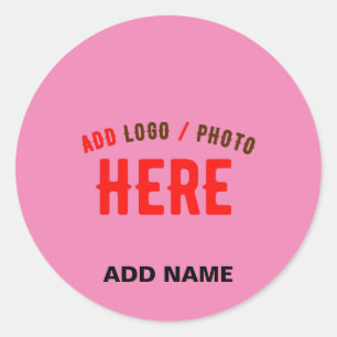 STYLISH MODERN CUSTOMIZABLE PINK VERIFIED BRANDED CLASSIC ROUND STICKER