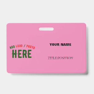 STYLISH MODERN CUSTOMIZABLE PINK VERIFIED BRANDED ID BADGE