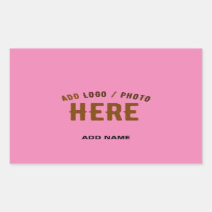 STYLISH MODERN CUSTOMIZABLE PINK VERIFIED BRANDED RECTANGULAR STICKER