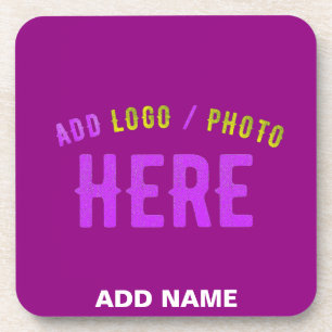 STYLISH MODERN CUSTOMIZABLE PURPLE VERIFIED BRAND COASTER