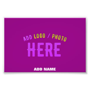 STYLISH MODERN CUSTOMIZABLE PURPLE VERIFIED BRAND PHOTO PRINT