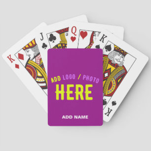 STYLISH MODERN CUSTOMIZABLE PURPLE VERIFIED BRAND PLAYING CARDS