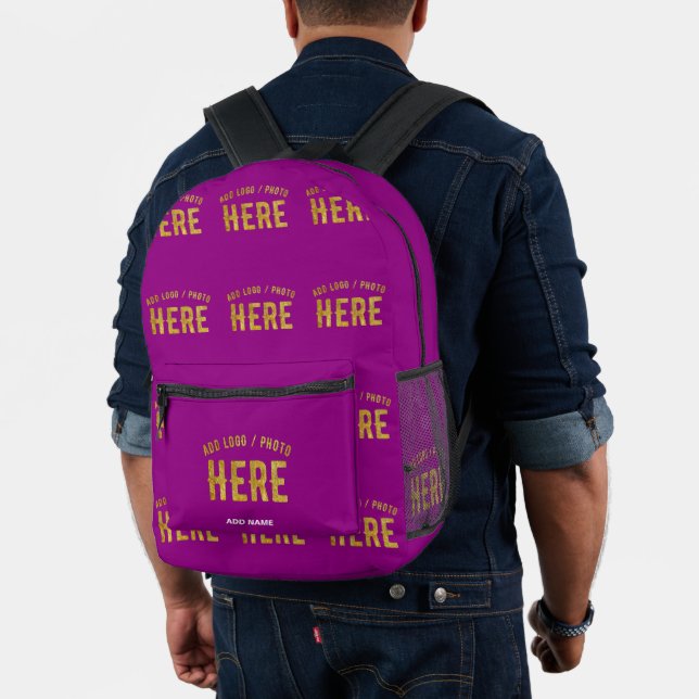 STYLISH MODERN CUSTOMIZABLE PURPLE VERIFIED BRAND PRINTED BACKPACK (Insitu (Model))